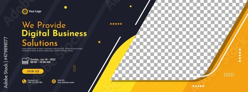 Business conference banner template design for webinar, marketing, online class program, etc