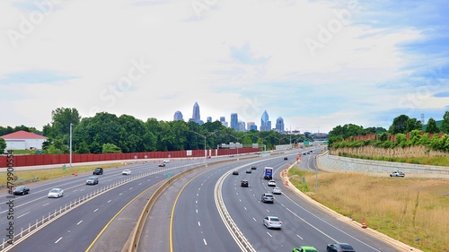 highway leading to downtown Charlotte NC