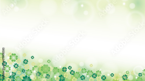  Green clover with sunlight background