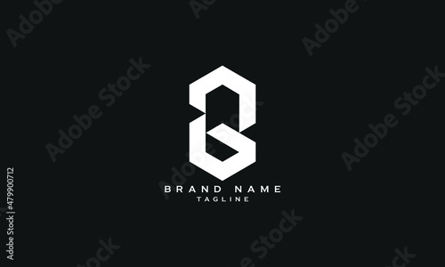 BN, NB, Abstract initial monogram letter alphabet logo design