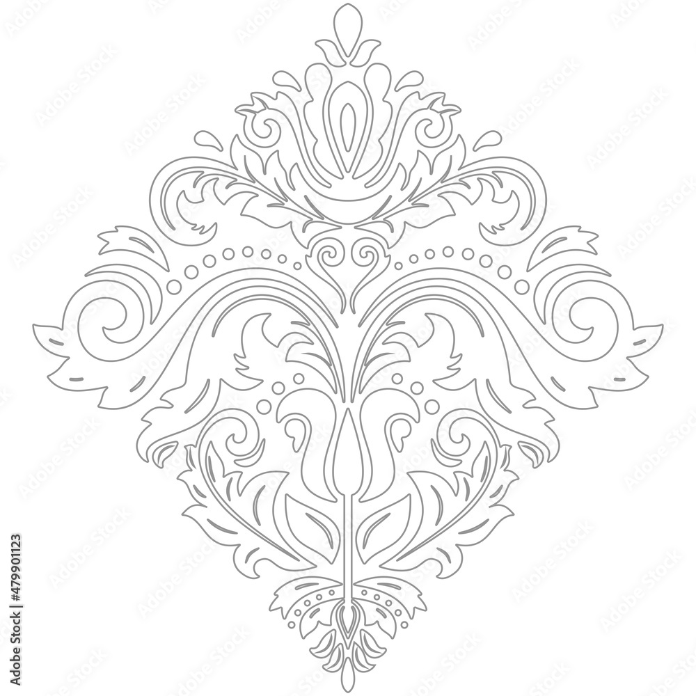 Elegant vintage vector light ornament in classic style. Abstract traditional pattern with light oriental elements. Classic vintage pattern