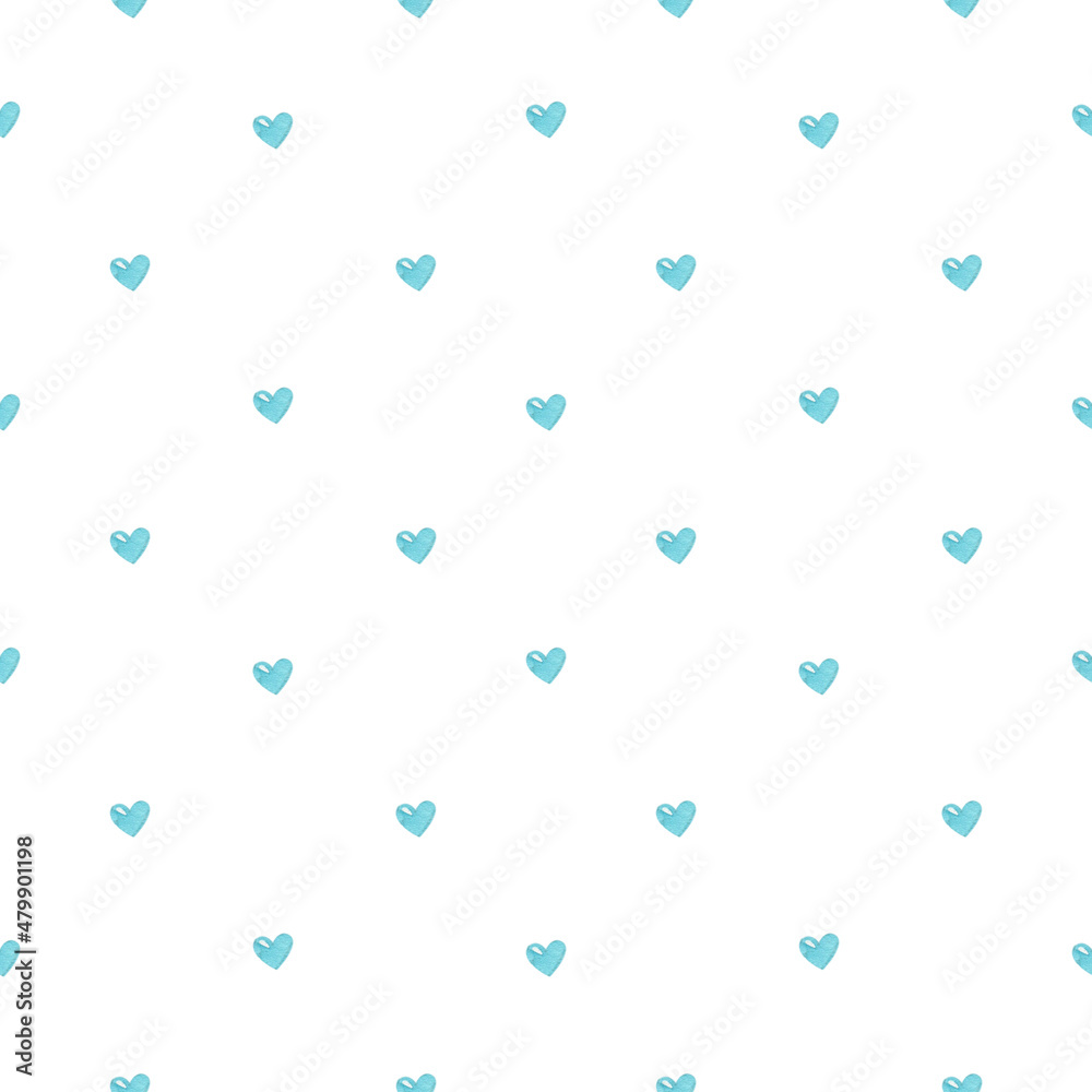 Watercolor seamless pattern with hearts. Valentine's Day. Ideal for packaging, textile, design. Watercolor seamless pattern with hearts. Valentine's Day. Ideal for packaging, textile, design.