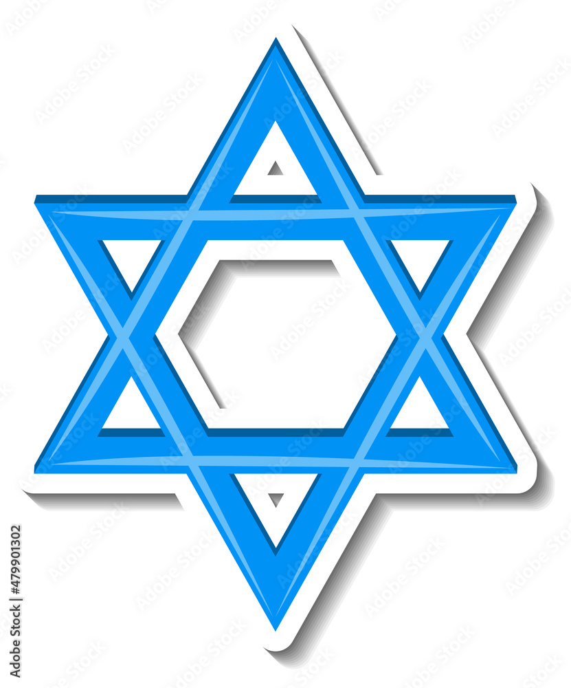 Star of David sticker on white background Star of David sticker on white background