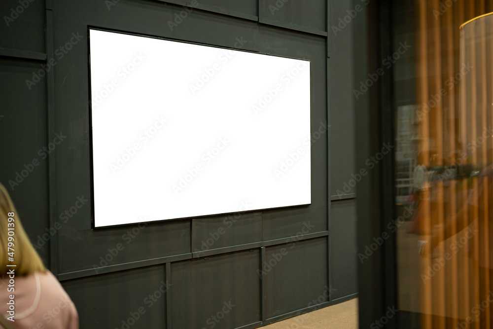 Large blank billboard on a street wall, banners with room to add Large blank billboard on a street wall, banners with room to add