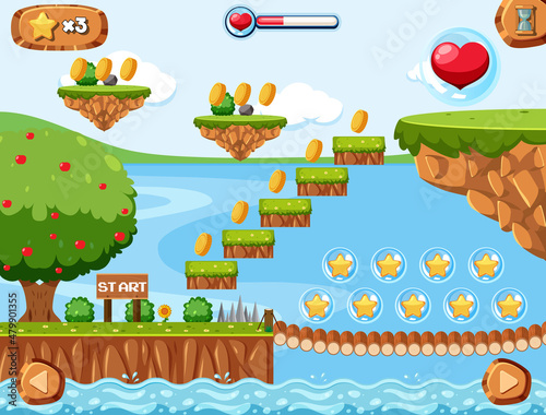 A game template nature scene