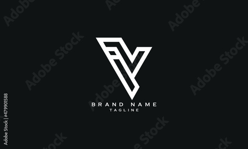 IV, VA, Abstract initial monogram letter alphabet logo design