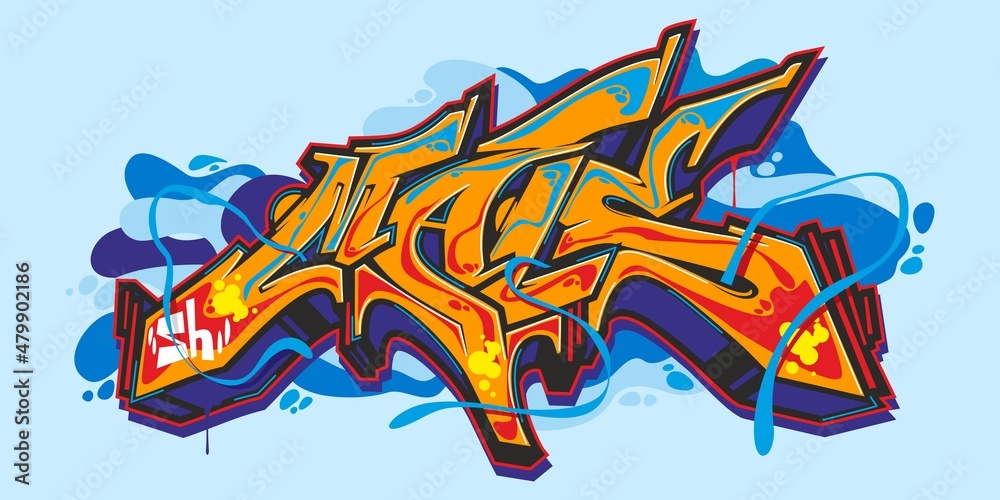 Isolated Abstract Urban Graffiti Street Art Style Word Mals Lettering Vector Illustration 