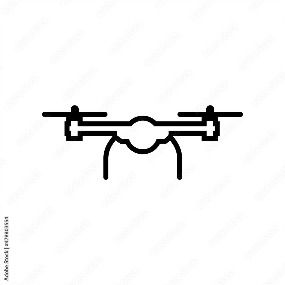 Quadcopter line icon, drone vector logo isolated on white background