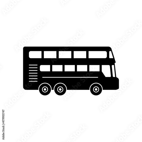 Double decker bus icon design template vector isolated Fotobehang