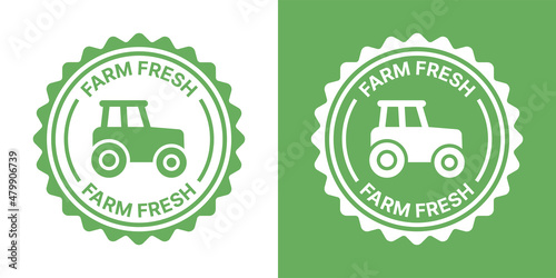 Farm fresh label icon. Organic farm sign vector illustration.
