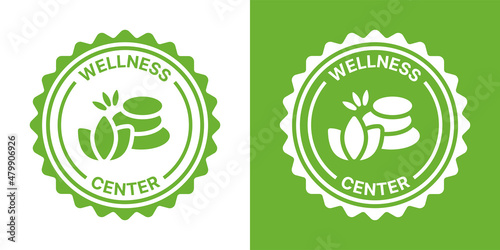 Wellness center label sign vector illustration.