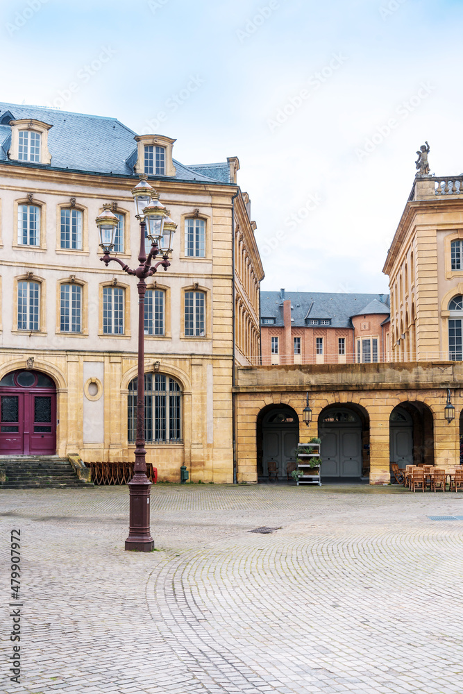 Street view of downtown in Metz, France