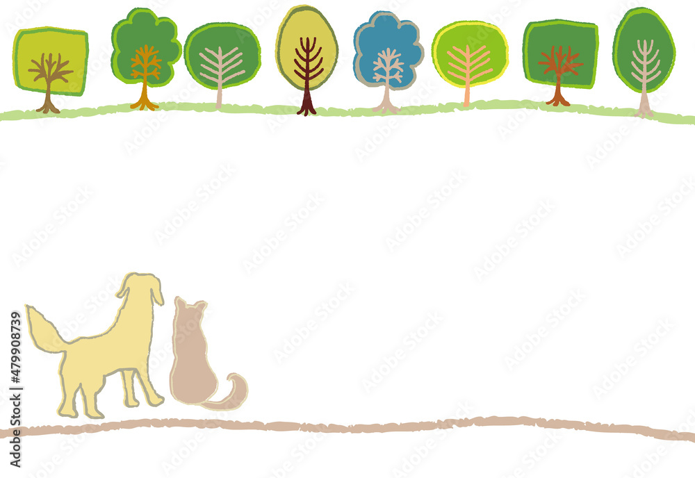 犬の後姿と北欧風な木々 Stock Vector Adobe Stock