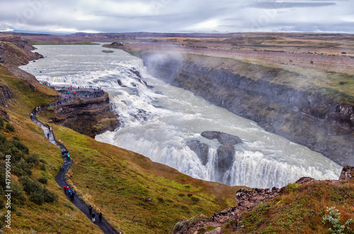 Iceland Gullfoss Golden Falls in autumn