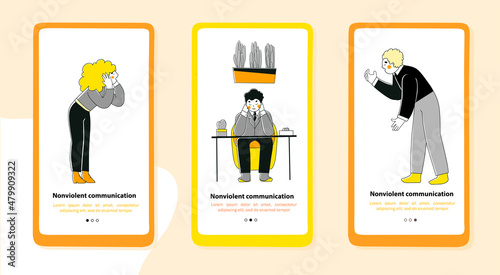 Flat stress management for concept design. Flat vector landing page template. Business vector illustration.