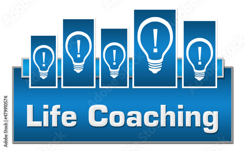 Life Coaching Blue Boxes On Top Bulbs 