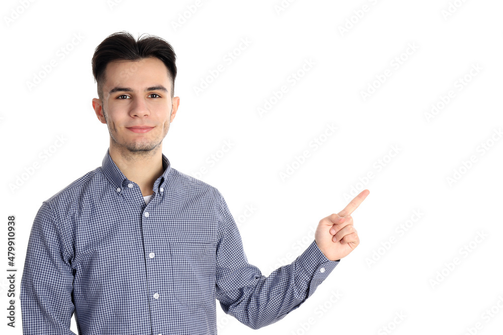 Attractive guy in shirt isolated on white background Attractive guy in shirt isolated on white background