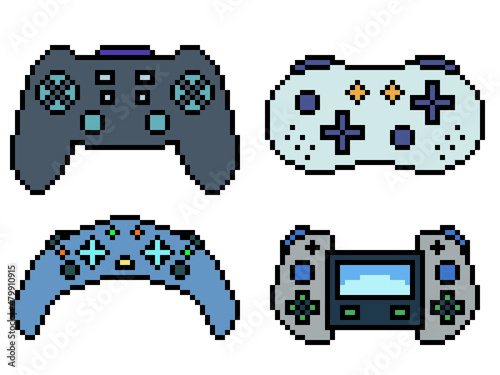 pixel art various gaming controller