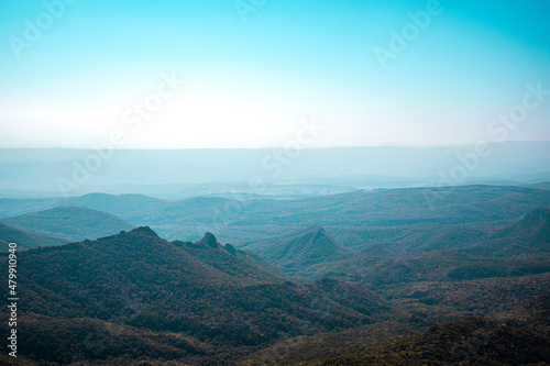Landscape. View of the hills during sunset