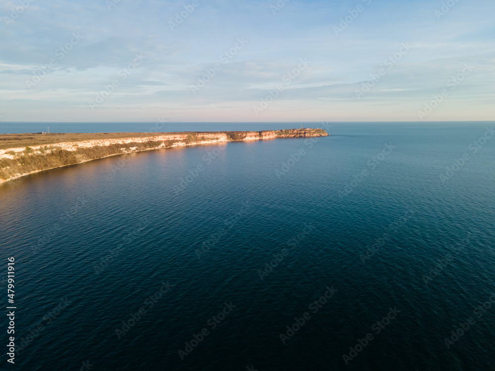Aerial view from the sea of beautiful cliff