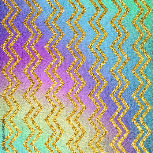 Zig zag rainbow background with leather texture. Abstract backdrop universal use