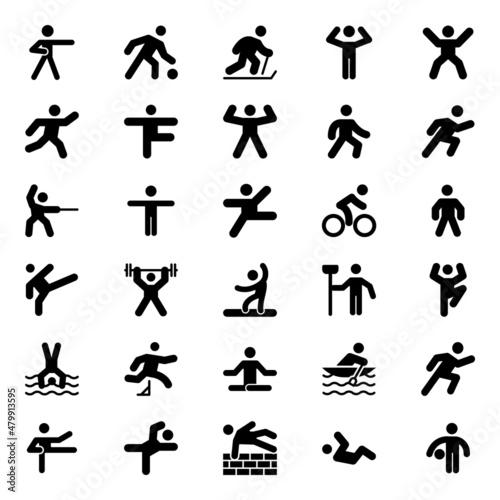 Glyph icons for pictograms.