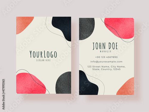 Canvastavla Vertical Abstract Business Card Template Layout In Front And Back Side