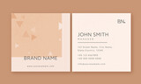 Editable Square Business Or Visiting Card In Front And Back Side.