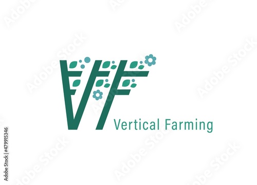 Vertical farming logo. Editable vector illustration in modern style
