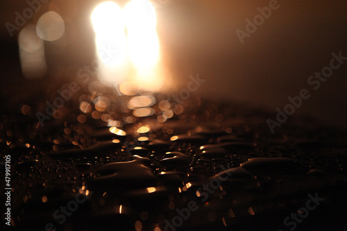 burning candles in the dark