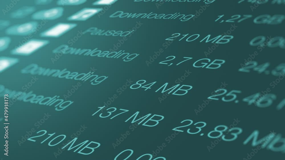 close-up view of a computer screen, software for upload and download files on the cloud, concept of cloud computing and sharing data, dark theme (3d render) close-up view of a computer screen, software for upload and download files on the cloud, concept of cloud computing and sharing data, dark theme (3d render)