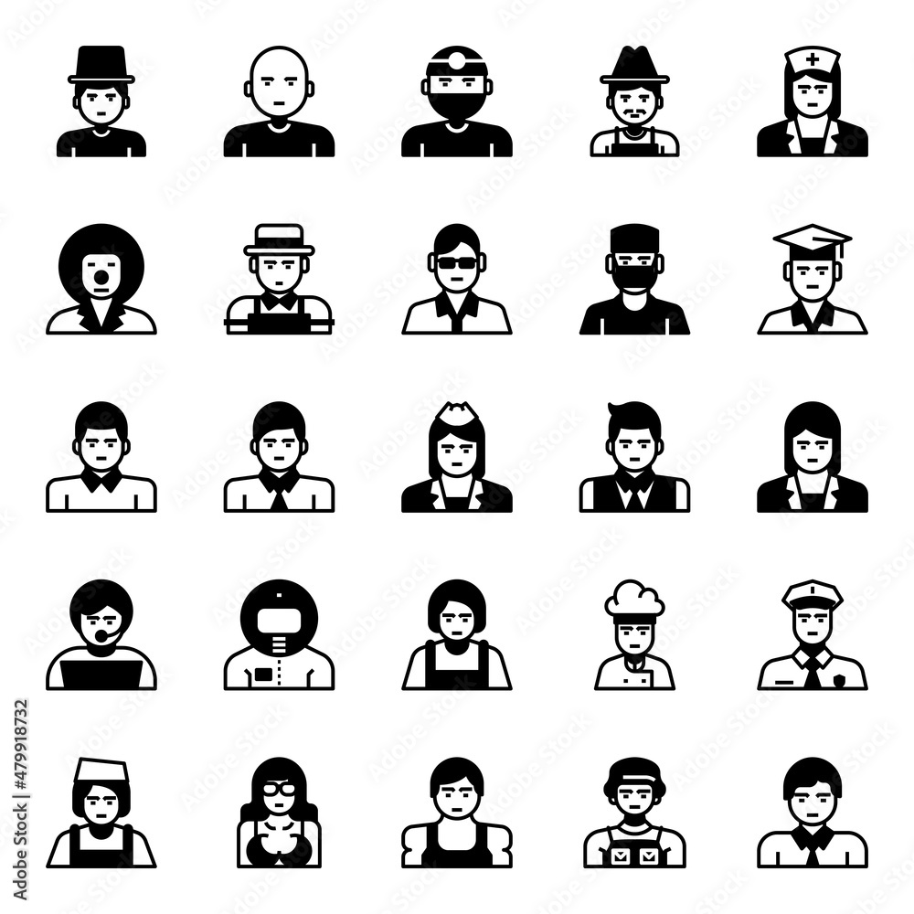 Glyph icons for professions.