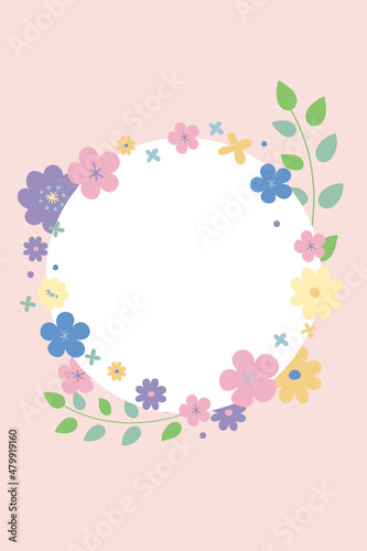 vector lovely flower wreath for wedding, anniversary, greeting, birthday