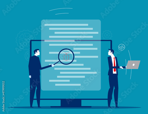 Software testing. Bug fixing abstract metaphor