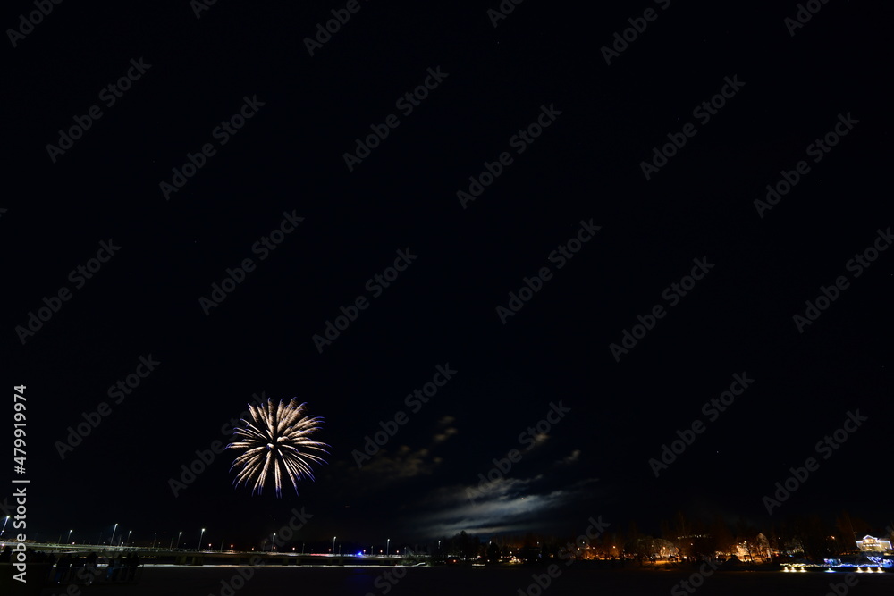 Fireworks on new years eve in Sweden