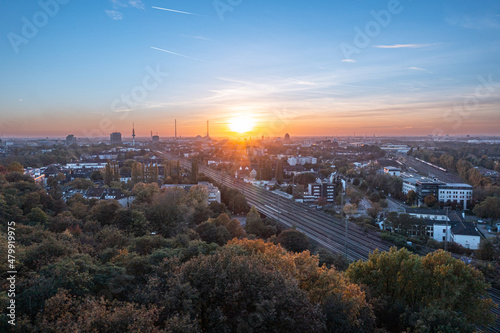 Sunset over the Duisburg skyline