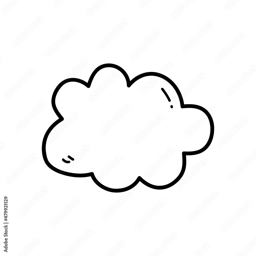 Vector illustration of outline doodle cloud for children, coloring and scrap book Vector illustration of outline doodle cloud for children, coloring and scrap book