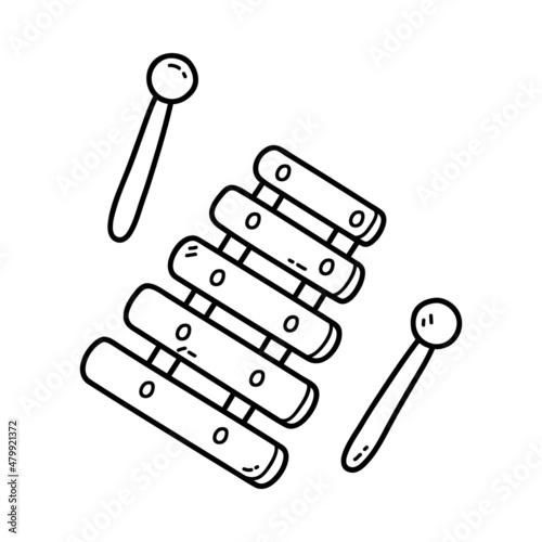 Vector illustration of  outline doodle baby nursery things  for children, coloring and scrap book