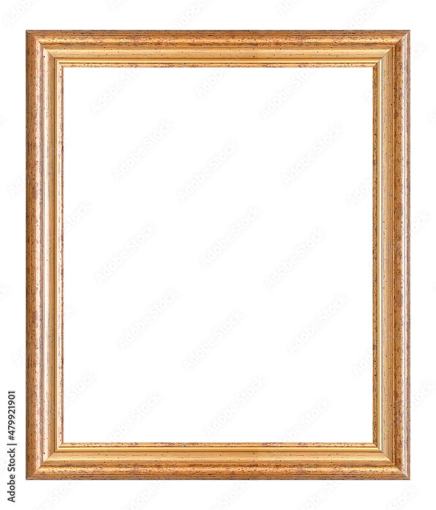 Golden frame for paintings, mirrors or photo isolated on white background Golden frame for paintings, mirrors or photo isolated on white background