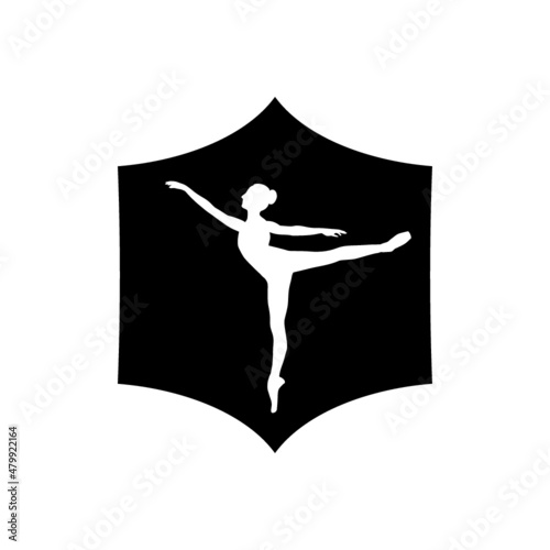 Ballerina girl icon isolated on white background