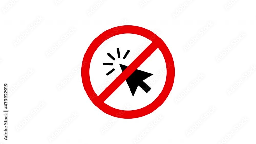 no click sign animation.4K Video motion Animation. no click sign animation.4K Video motion Animation.