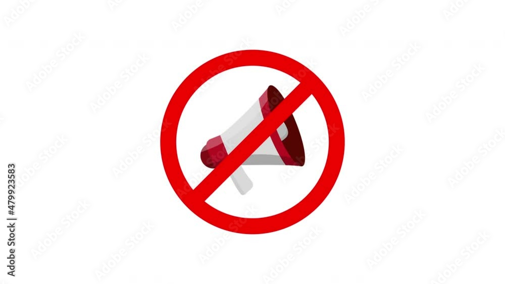 no megaphone sign animation.4K Video motion Animation. no megaphone sign animation.4K Video motion Animation.