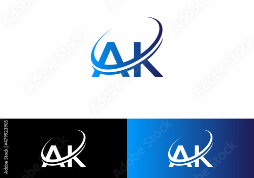  
Initial Letter Ak Modern Monogram Logo Design in vector
