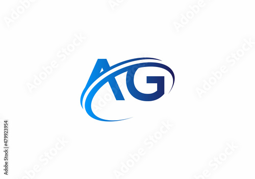 Initial Letter AG Modern Monogram Logo Design in vector