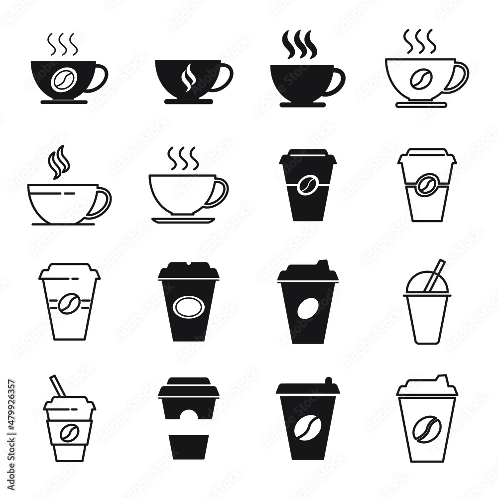 cup of coffee icons  symbol vector elements for infographic web