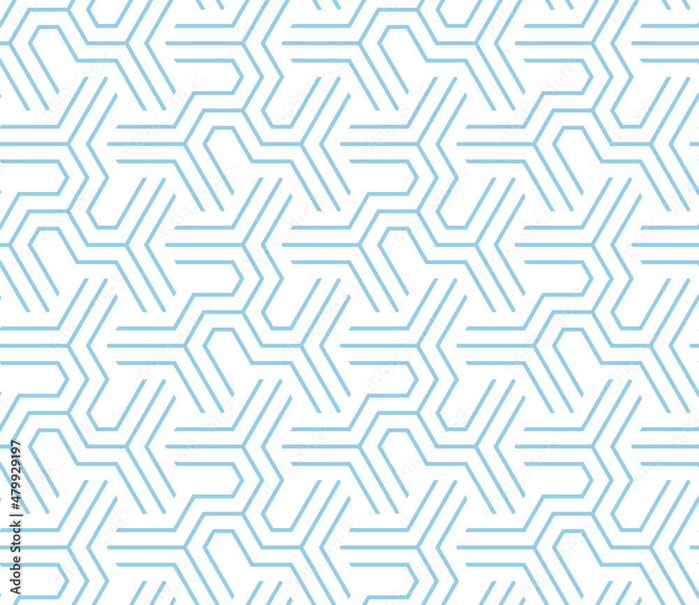 Abstract geometric pattern with stripes, lines. Seamless vector background. White and blue ornament. Simple lattice graphic design Abstract geometric pattern with stripes, lines. Seamless vector background. White and blue ornament. Simple lattice graphic design