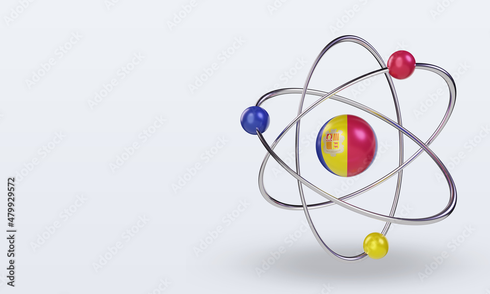 3d science day Andorra flag rendering right view 3d science day Andorra flag rendering right view