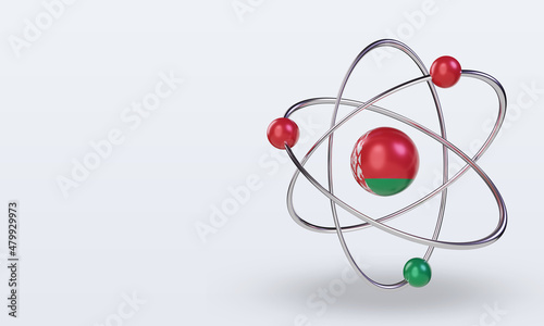 3d science day Belarus flag rendering right view