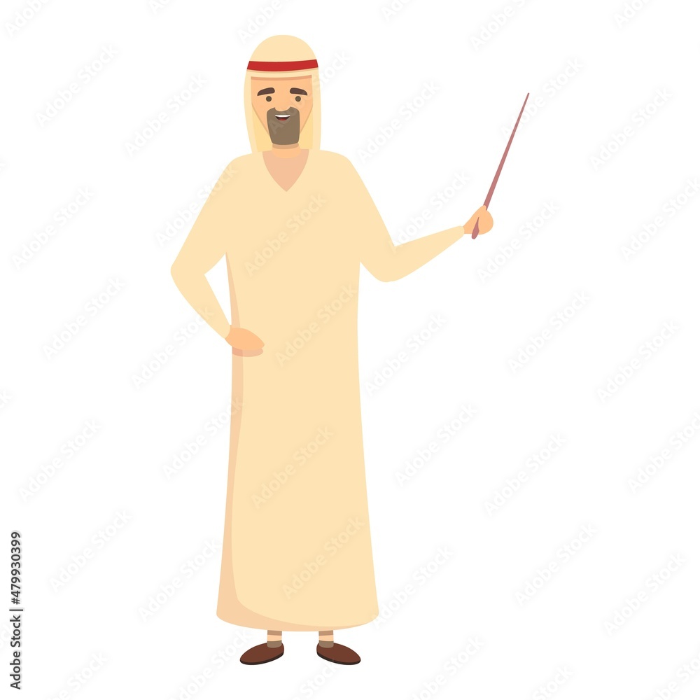 Arab teacher icon cartoon vector. School class. Muslim board Arab teacher icon cartoon vector. School class. Muslim board