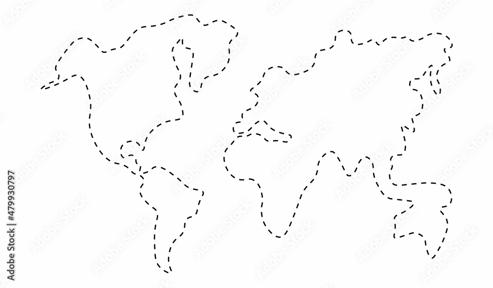 Dot illustration. World map dot design vector illustration. modern world concept isolated white background.